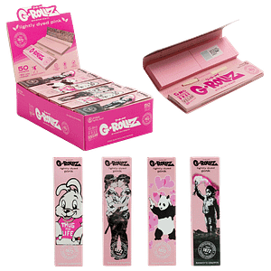G-Rollz Banksy’s Graffiti Lightly Dyed Pink KingSize Papers + Tips