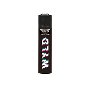 Briquet Clipper rechargeable avec slogan "WILD"