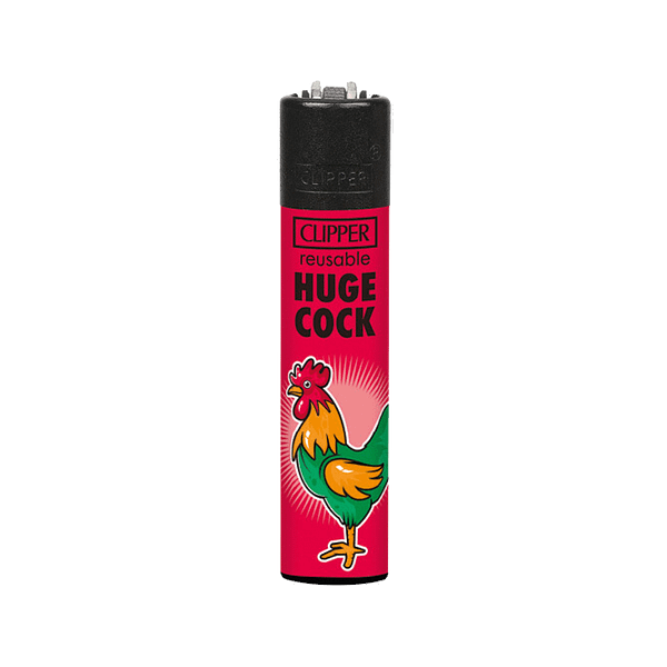 Briquet Clipper Huge Cock rechargeable N°1 de la collection "Porn Slogan 3"